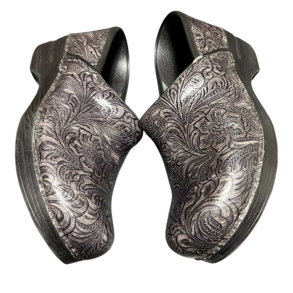 Dansko Gray Patterned Clogs - image 3